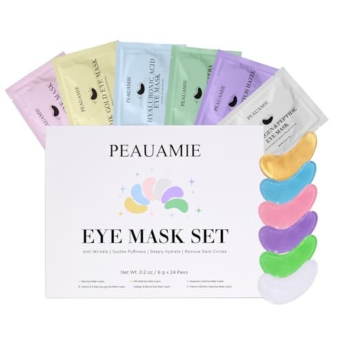 PEAUAMIE Under Eye Patches with Collagen and Hyaluronic Acid Eye Mask for Wrinkle,Dark Circles,Face Mask Skin Care Products